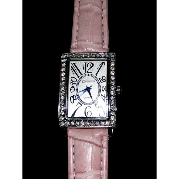 Castleton ladies pink and rhinestone watch - Picture 1 of 1